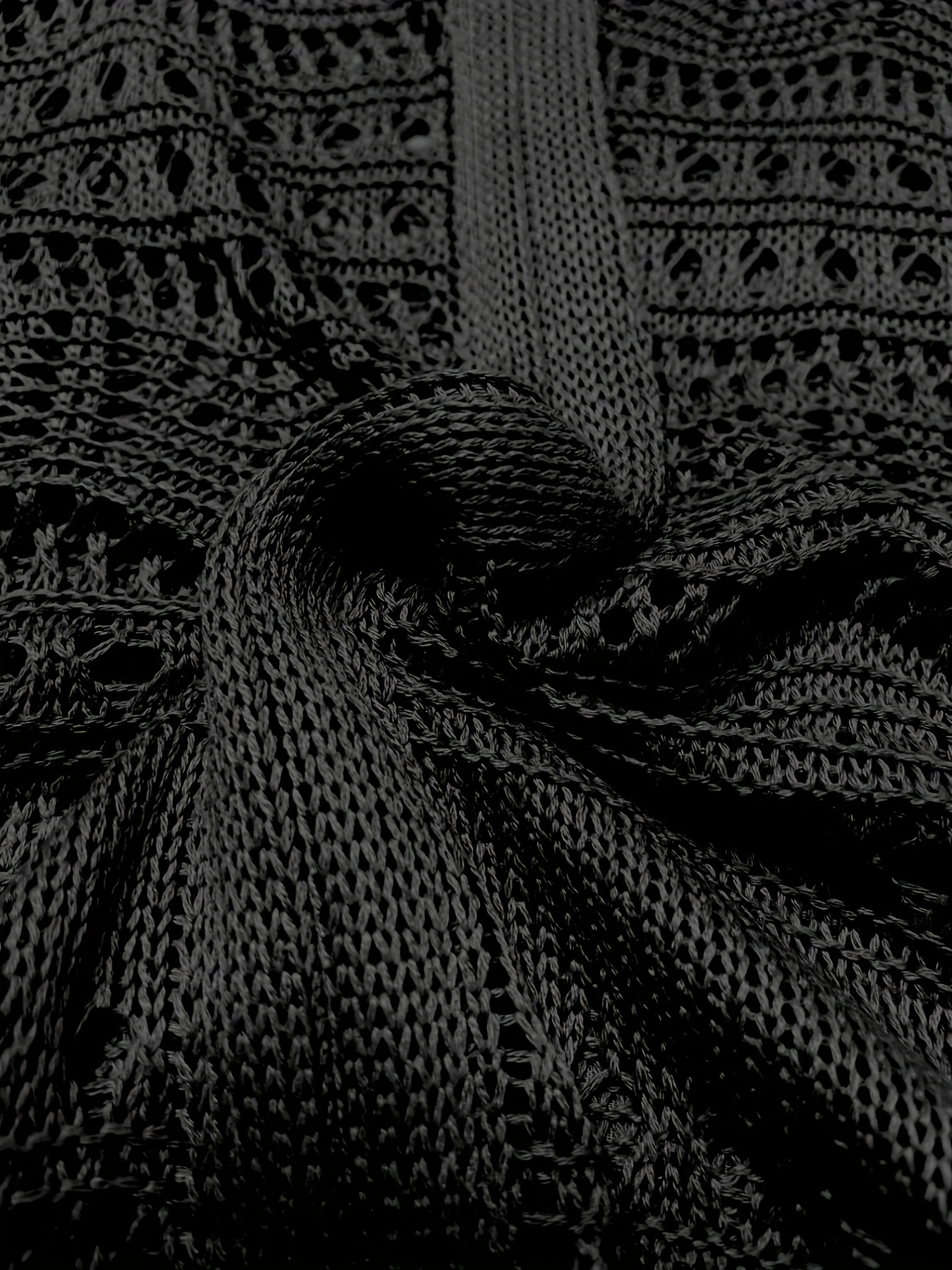 solid flared sleeve knit sweater boho v neck drawstring sweater for spring summer womens clothing details 14