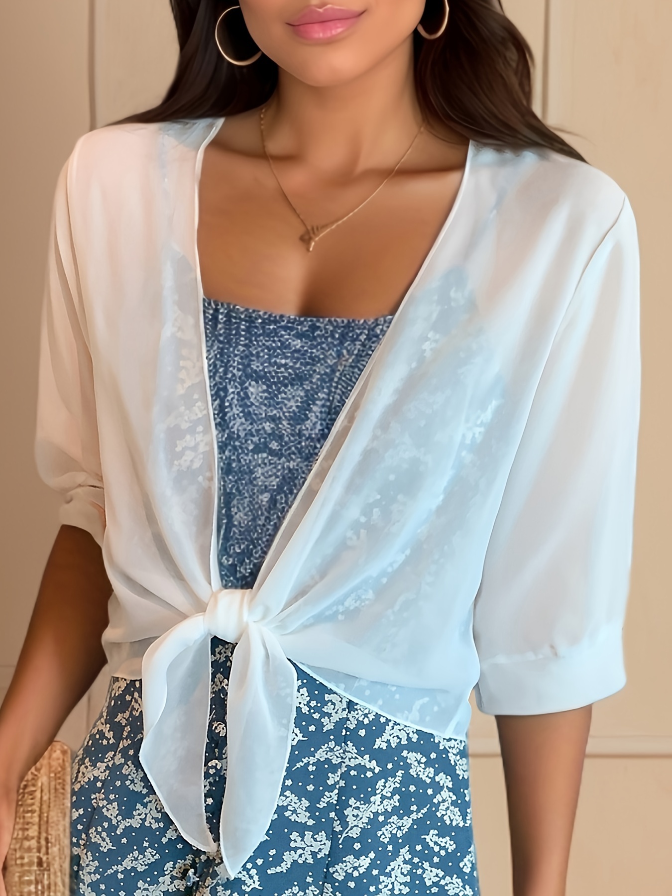 open front solid cardigan long sleeve cardigan for spring fall womens clothing details 6