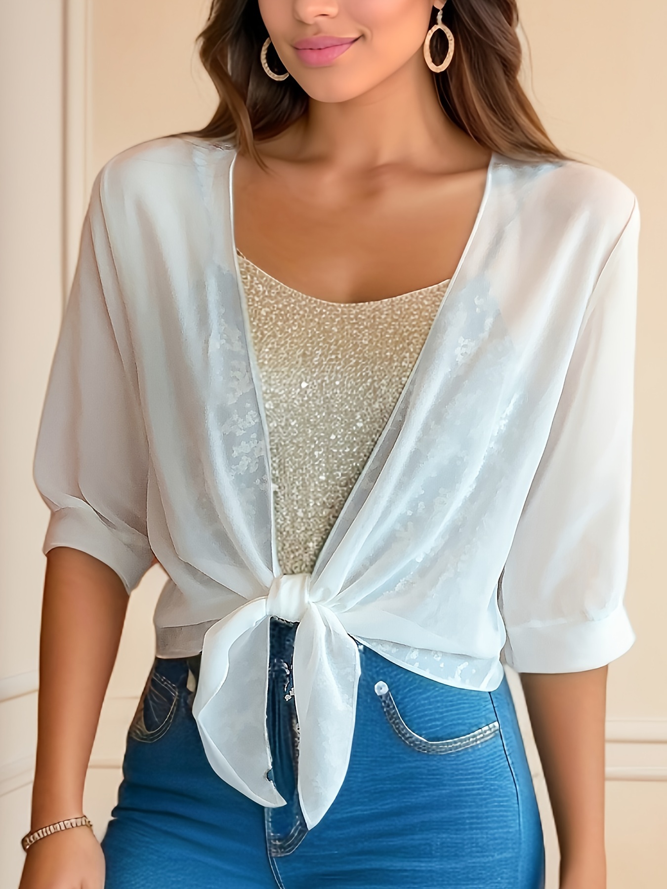 open front solid cardigan long sleeve cardigan for spring fall womens clothing details 10