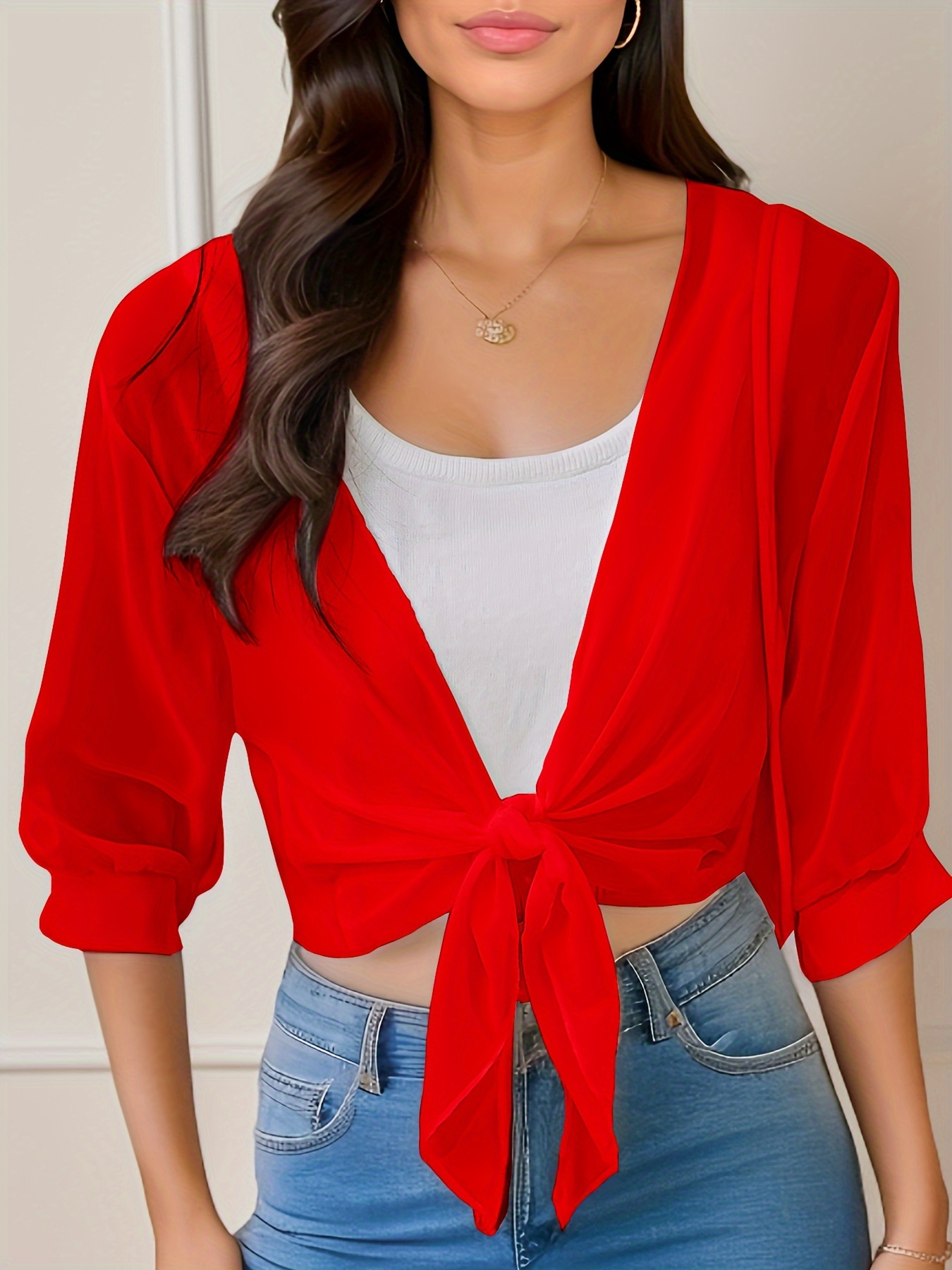 open front solid cardigan long sleeve cardigan for spring fall womens clothing details 16