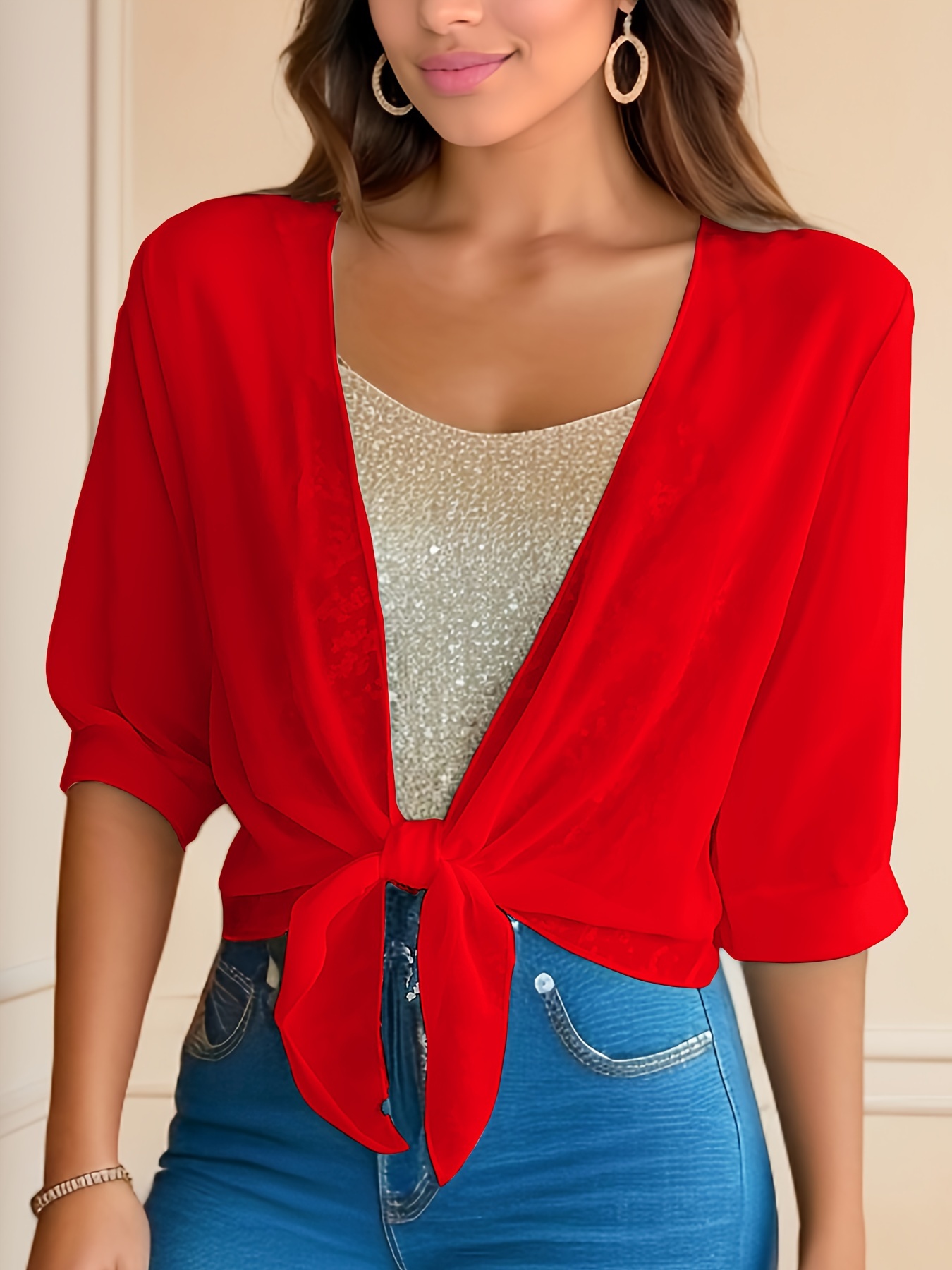 open front solid cardigan long sleeve cardigan for spring fall womens clothing details 21