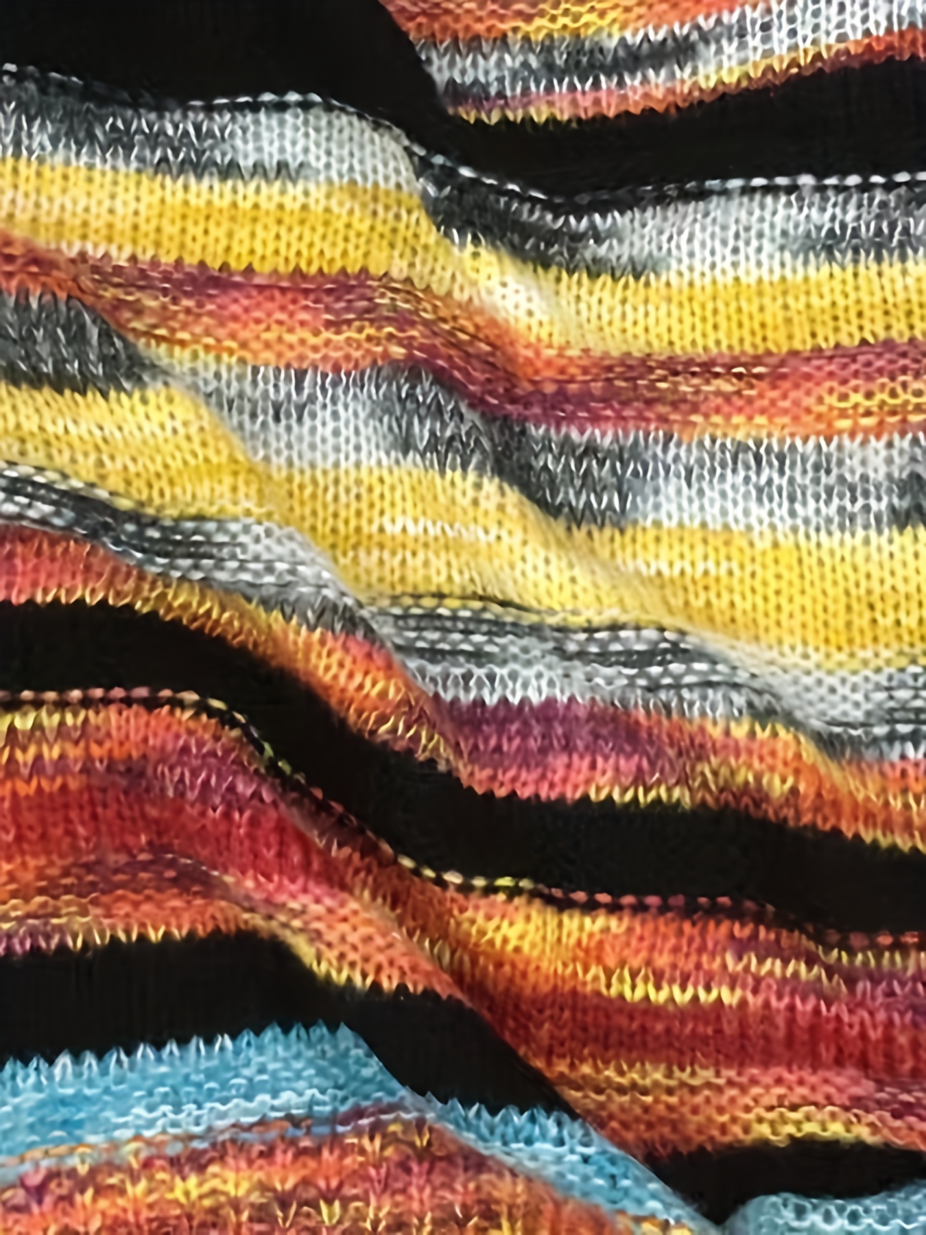 rainbow striped open front cardigan casual long sleeve cardigan for spring fall womens clothing details 11