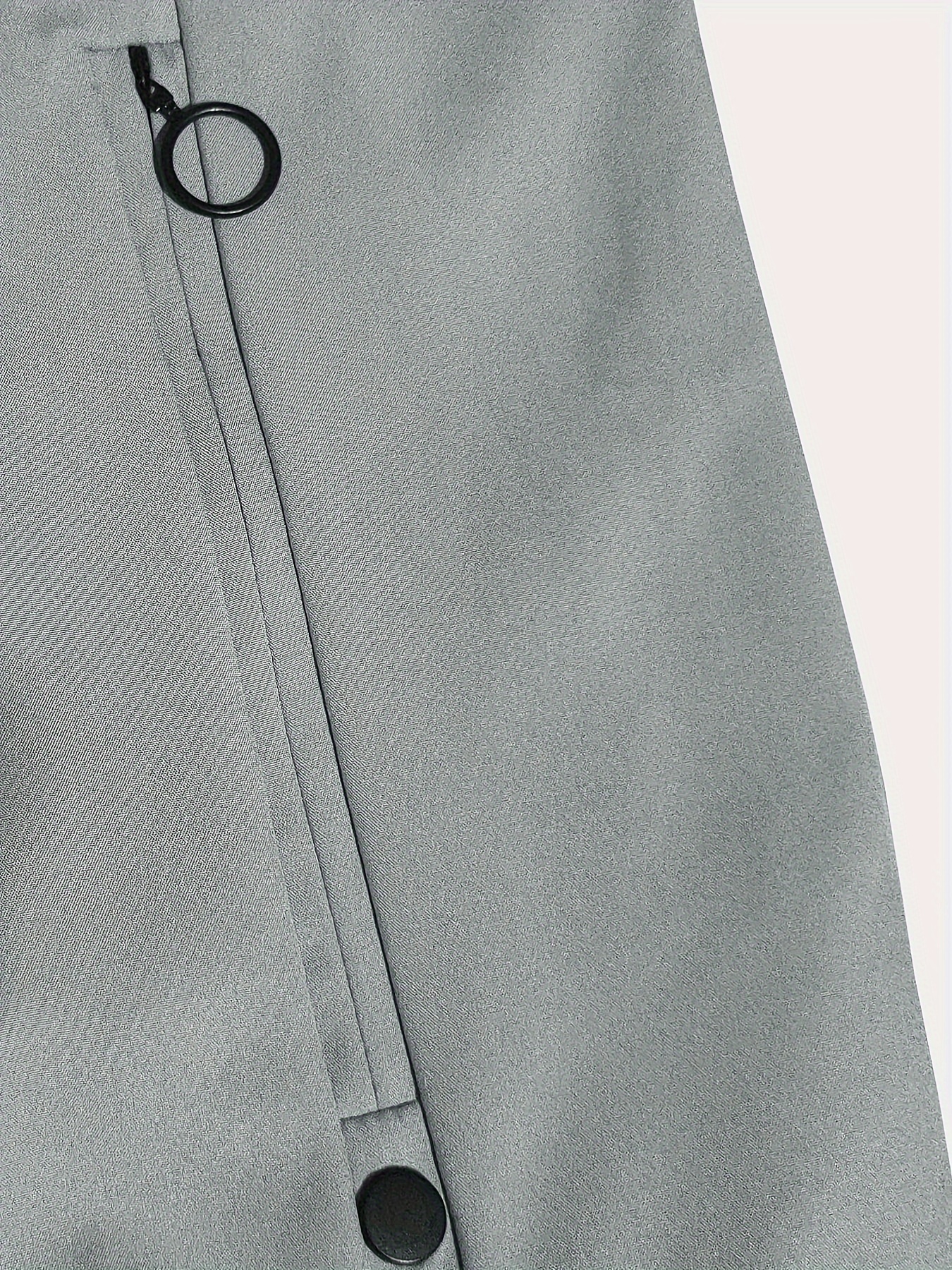 mens solid sports jacket with zipper pockets casual baseball collar zip up long sleeve outwear for spring fall details 13