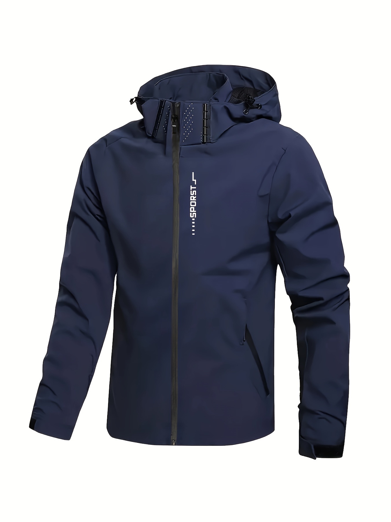 mens hooded windbreaker jacket casual waterproof lightweight jacket for outdoor activities details 4