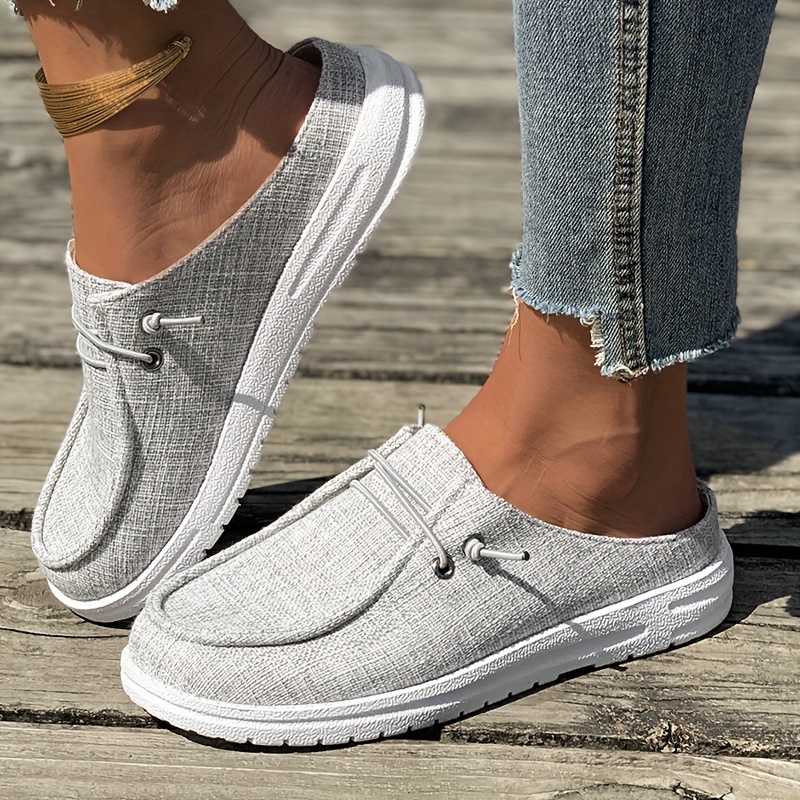 round toe flat mule sneakers women s casual slip soft sole details 0