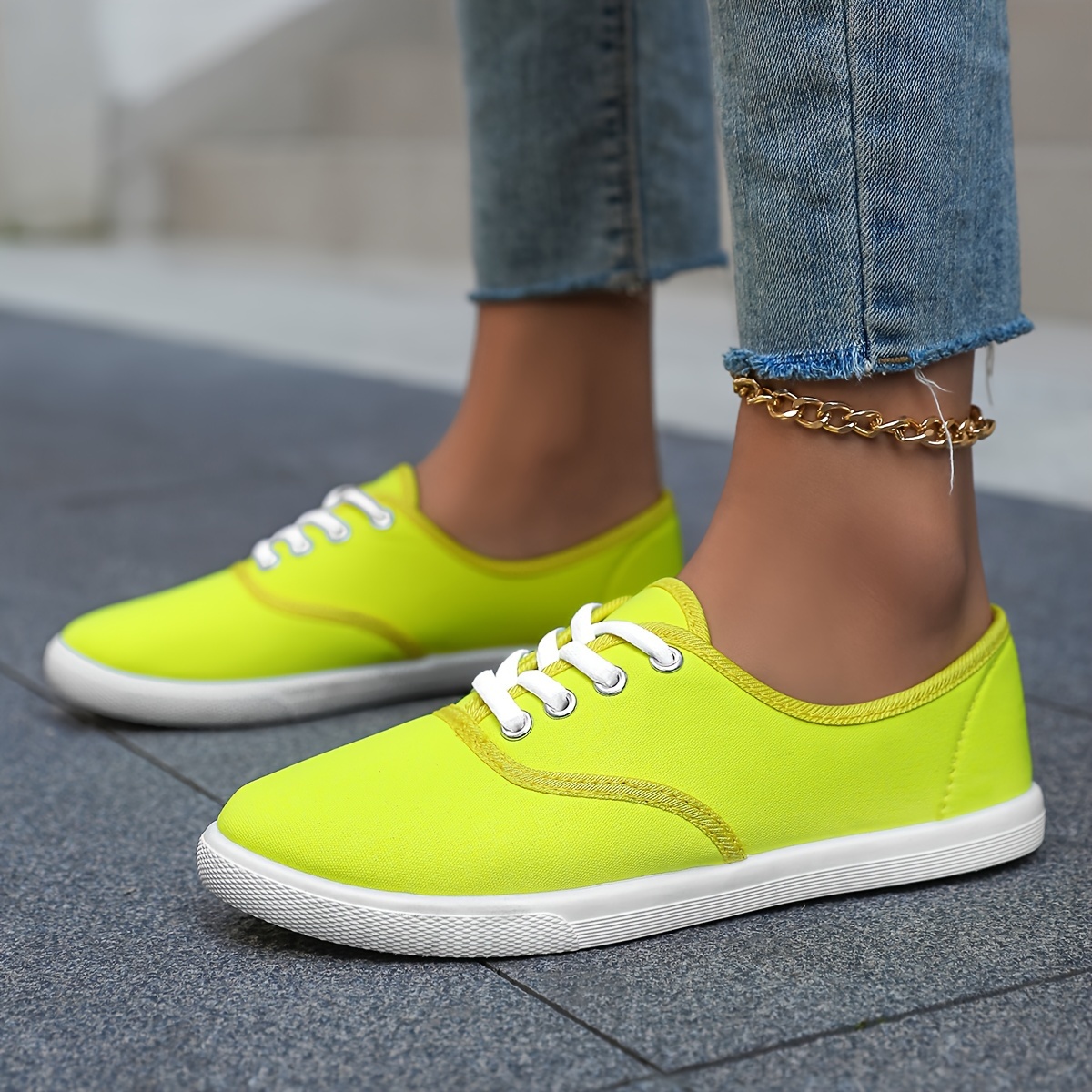 casual canvas sneakers women s low top lace walking shoes details 6