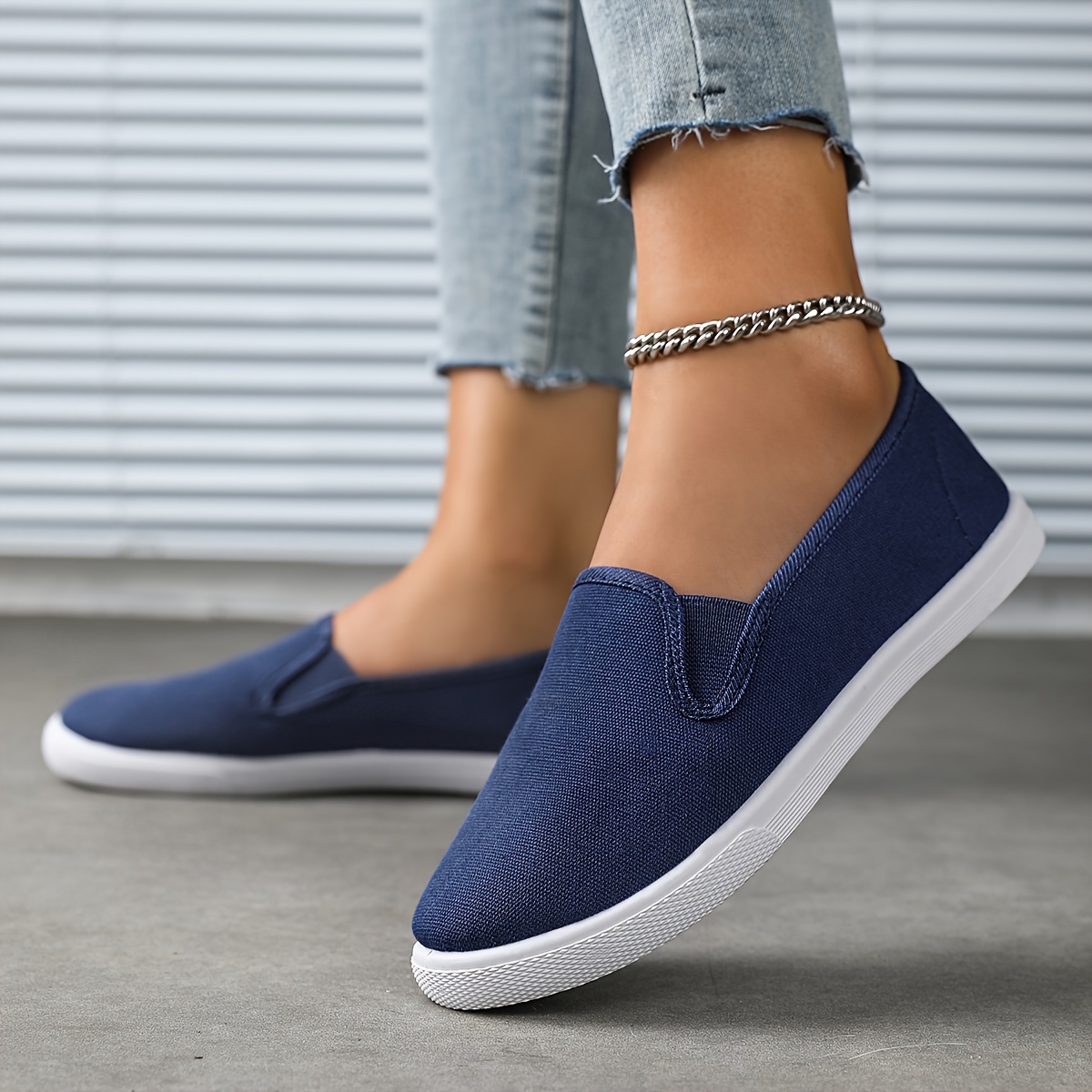solid color canvas shoes women s simple casuals slip outdoor details 8