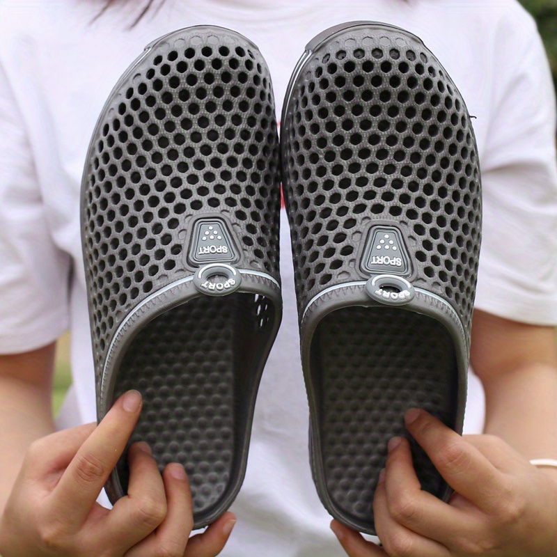 mens sandals with drainage holes casual non slip shoes closed toe shoes for outdoor beach spring and summer details 8