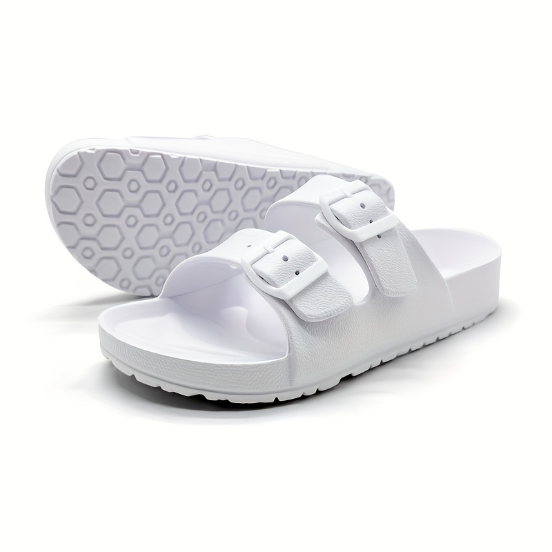 solid eva slides men s trendy buckles decor non slip quick details 1