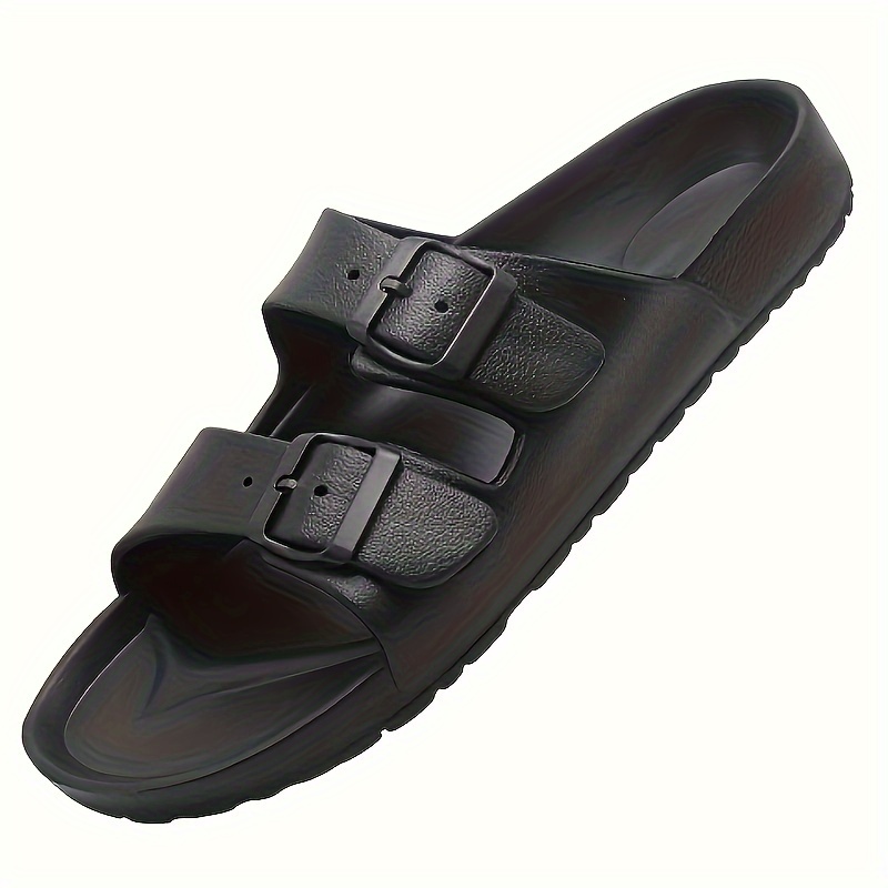 solid eva slides men s trendy buckles decor non slip quick details 2