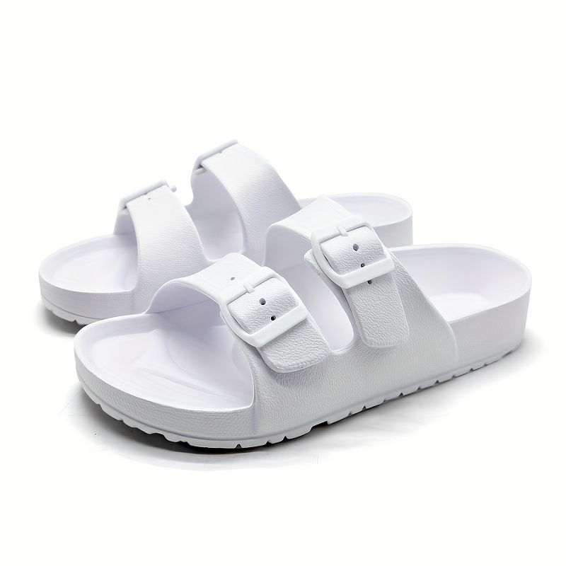 solid eva slides men s trendy buckles decor non slip quick details 3