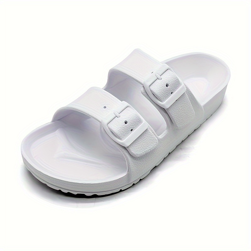 solid eva slides men s trendy buckles decor non slip quick details 4