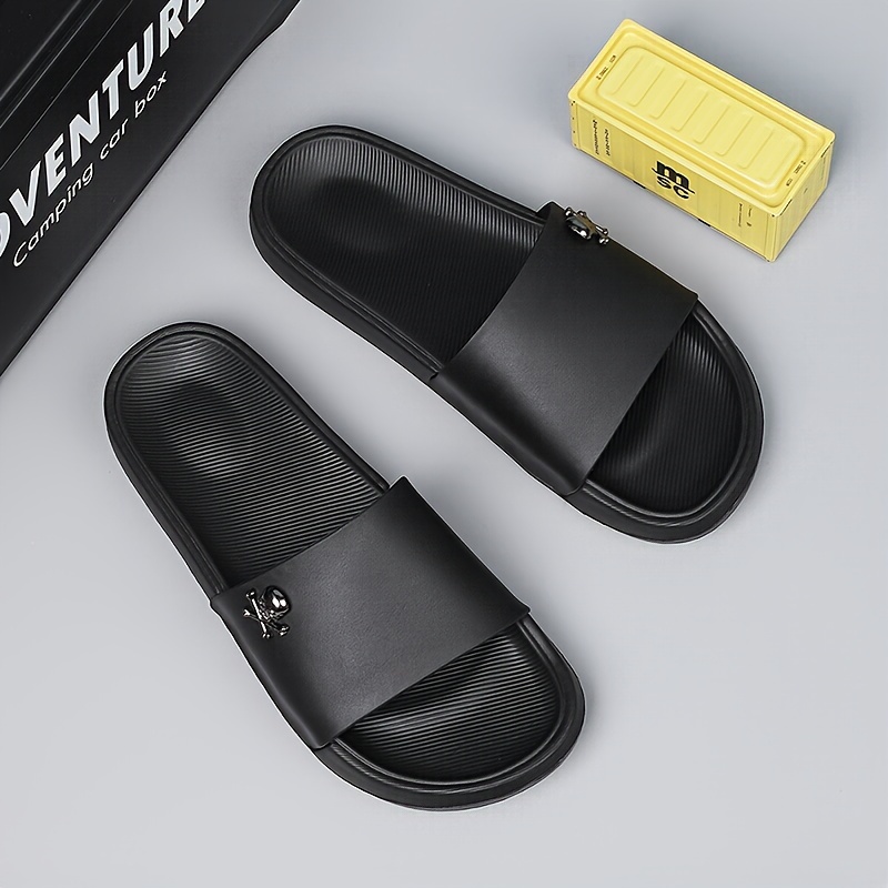 open toe breathable slippers men s solid colour comfy non details 1