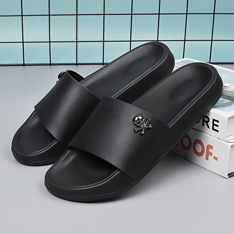 open toe breathable slippers men s solid colour comfy non details 3