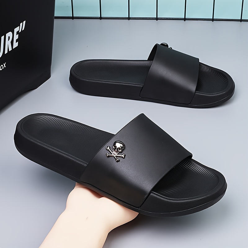 open toe breathable slippers men s solid colour comfy non details 4