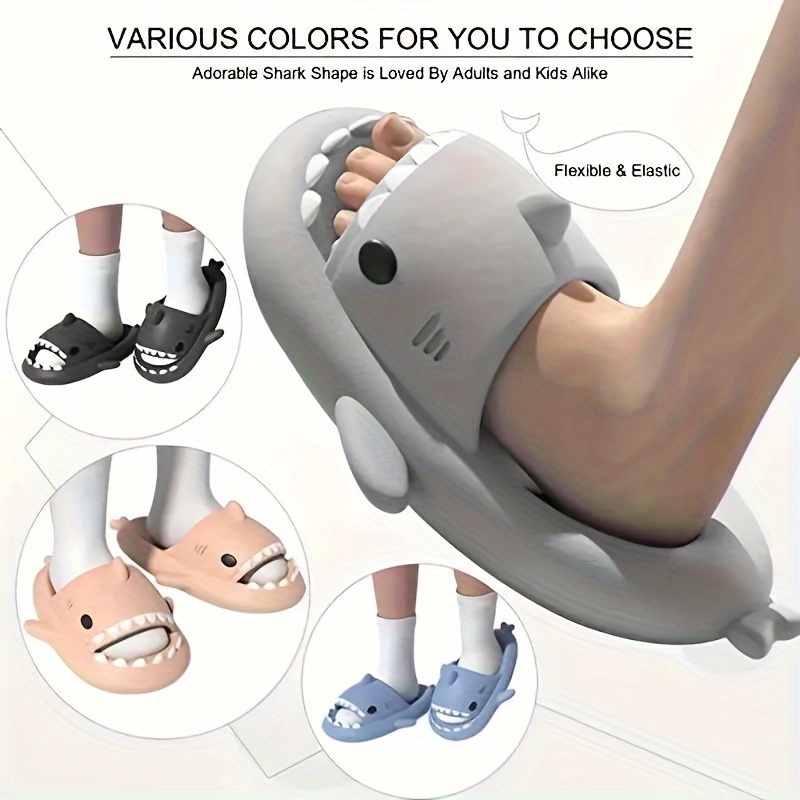 adorable shark slides woman men s lightweight non slip open details 0