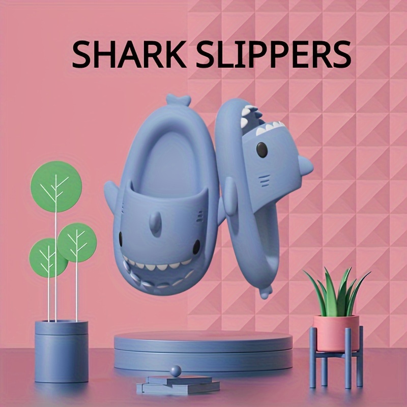 adorable shark slides woman men s lightweight non slip open details 2