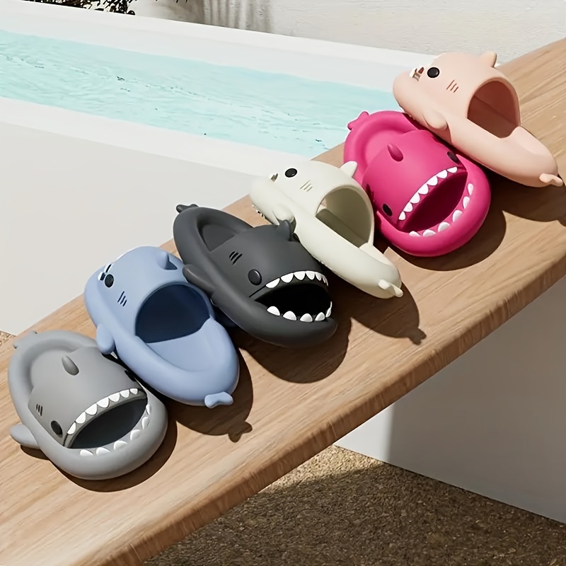adorable shark slides woman men s lightweight non slip open details 3